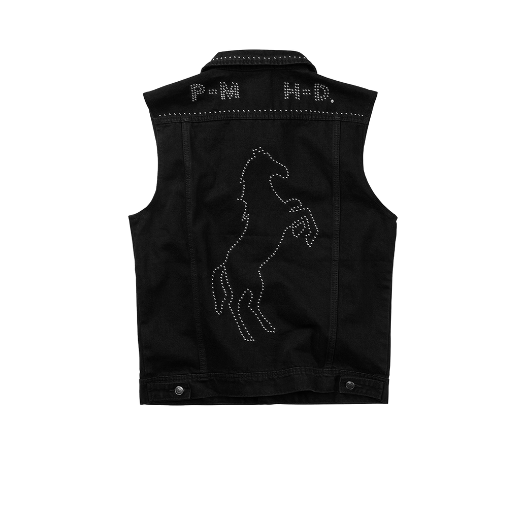 post malone x h-d studded horsepower slim fit denim vest