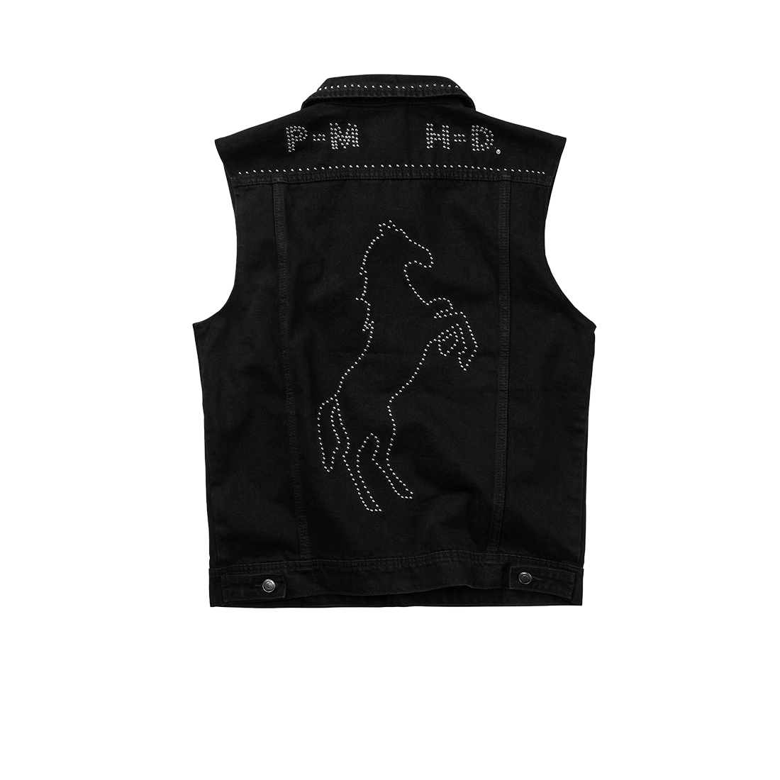 post malone x h-d studded horsepower slim fit denim vest